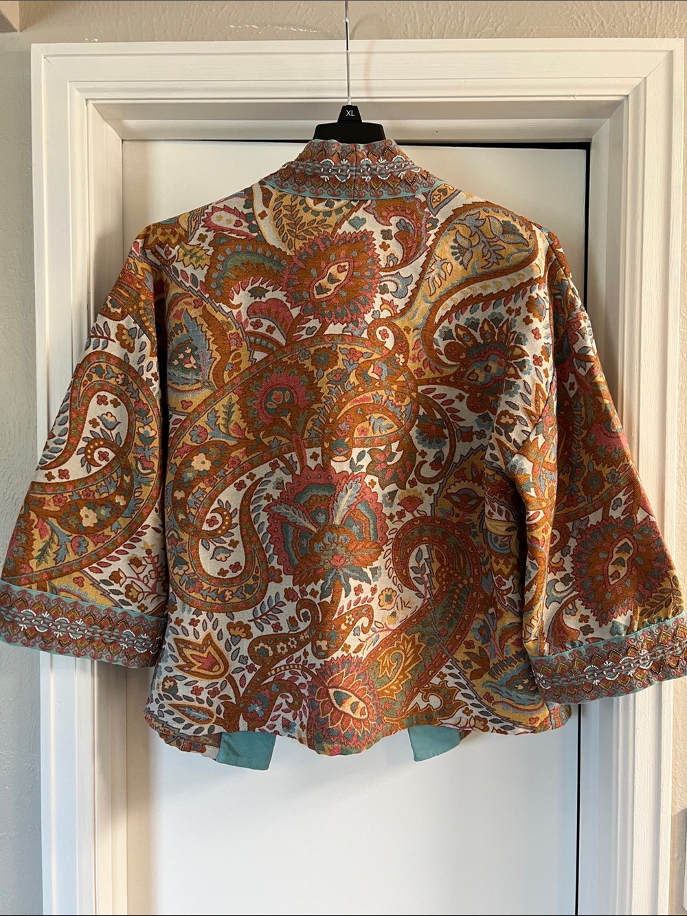 Soft Surroundings - Paisley Tapestry Open Kimono Verrado Jacket, Great Condition - Picture 6 of 12